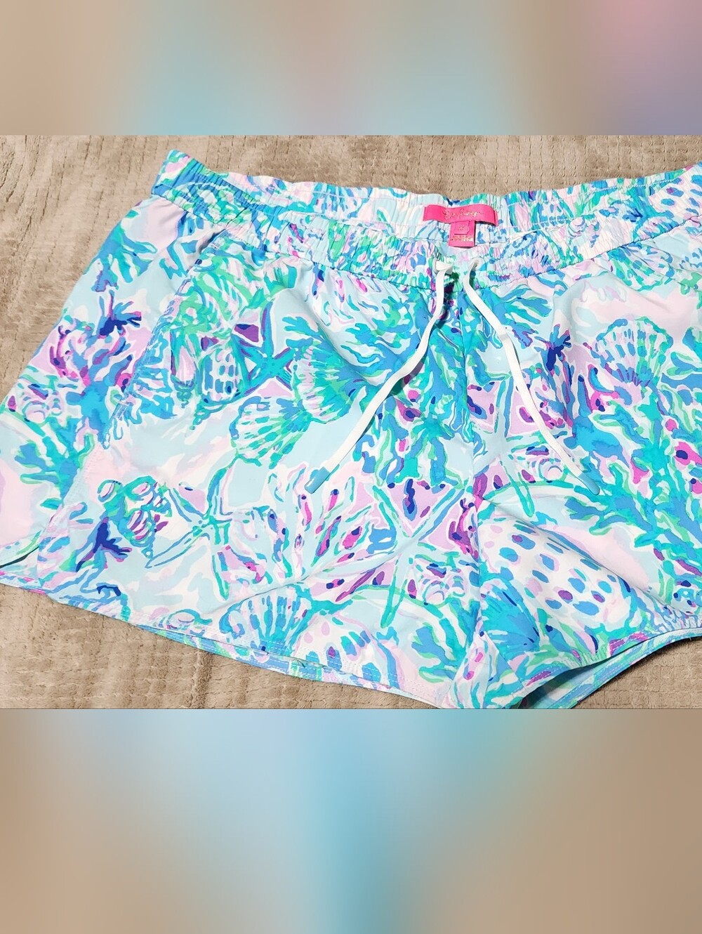 Lilly Pulitzer "Craysea" Run Around Shorts Amethyst Tint Size XL